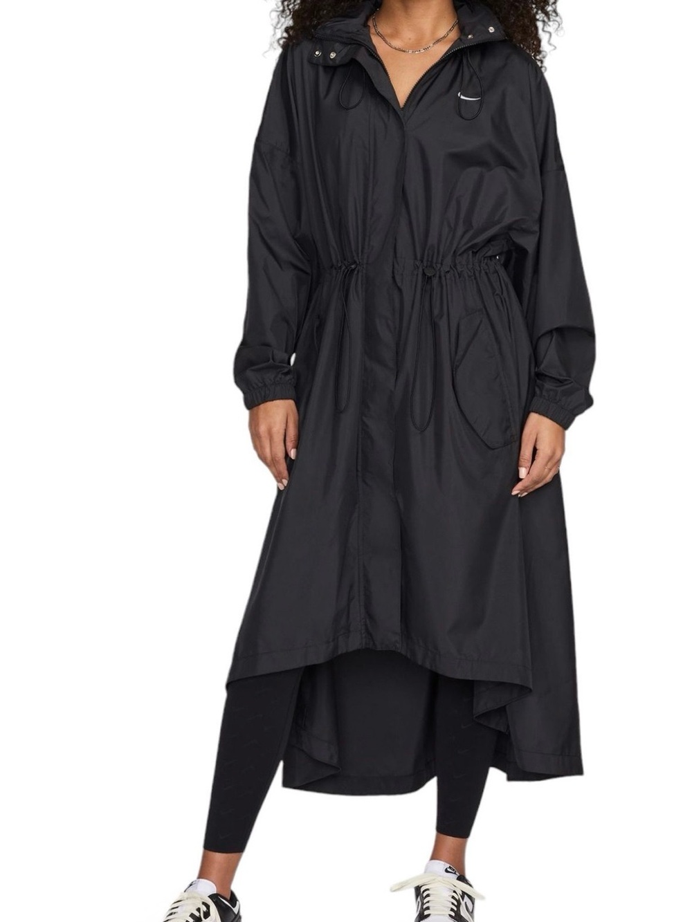 Nike Sportswear Lightweight Trench Coat Black Women’s Size Large FN2843-001